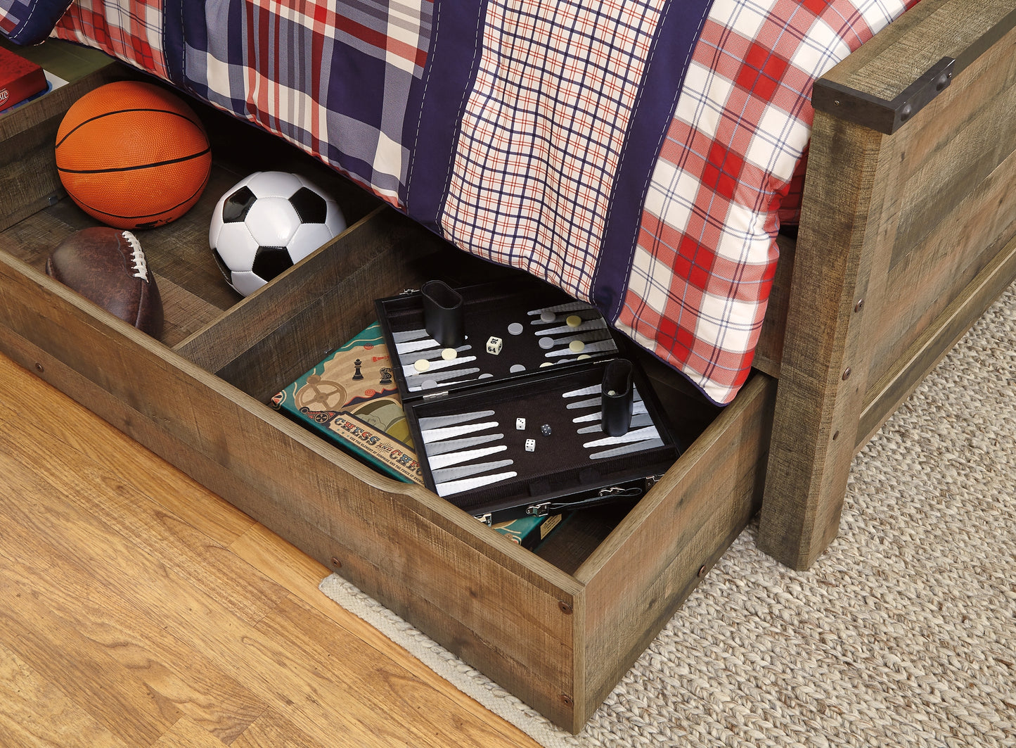 Trinell Panel Bed With 1 Large Storage Drawer