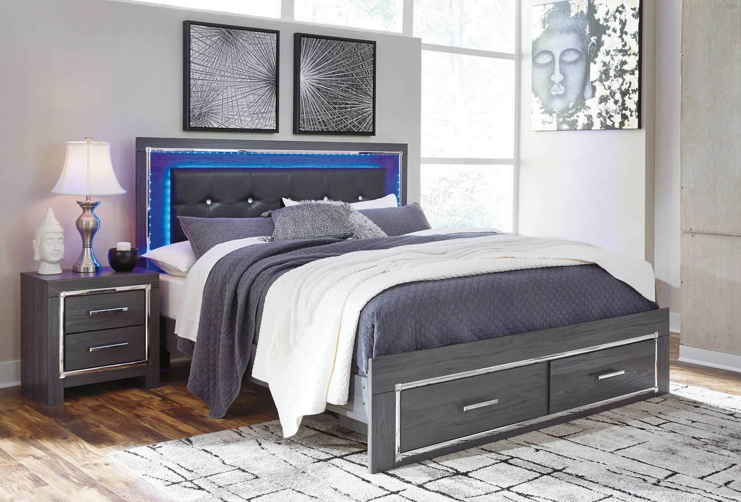 Lodanna Panel Bed With 2 Storage Drawers