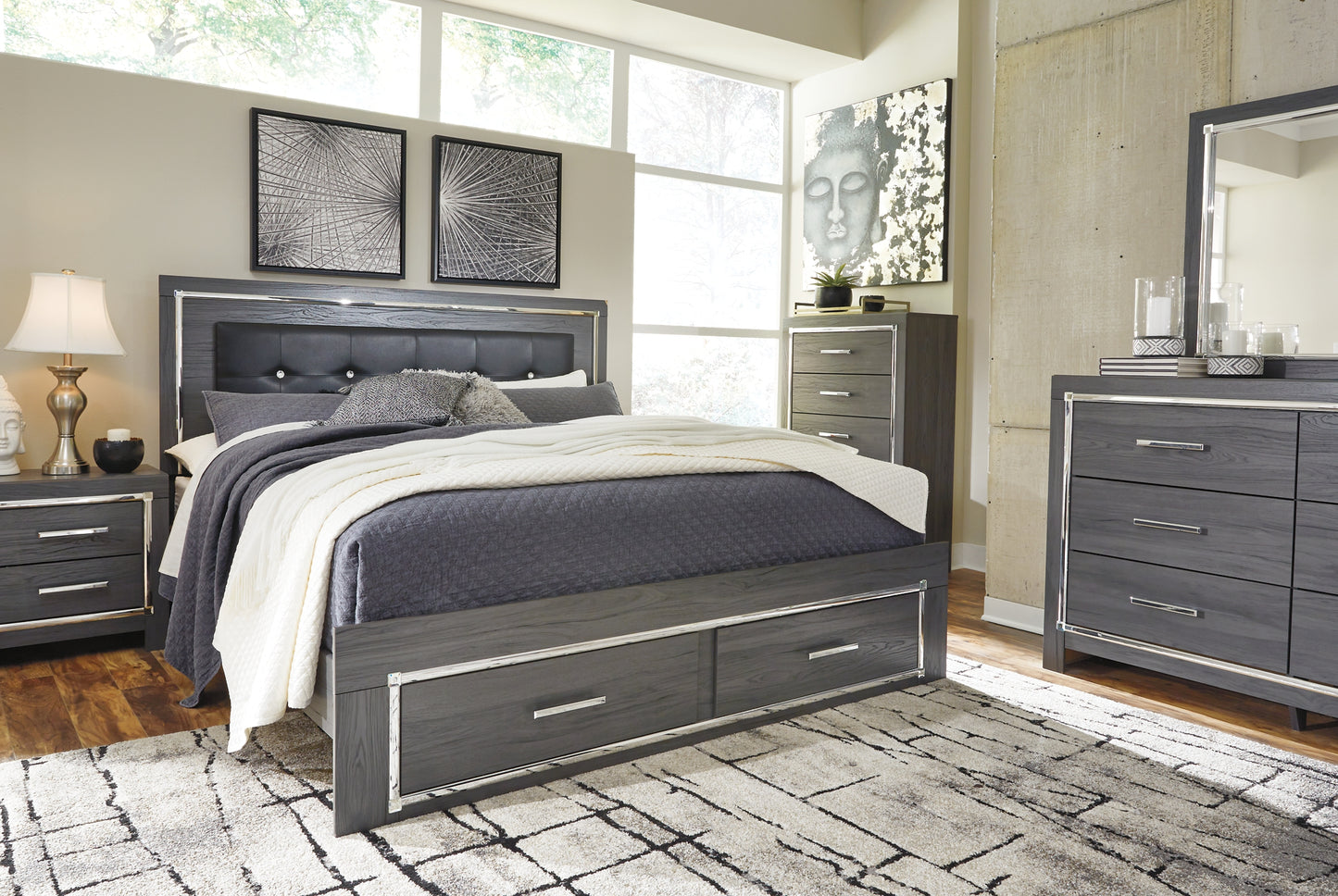Lodanna Panel Bed With 2 Storage Drawers