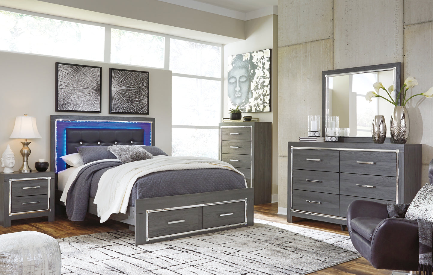Lodanna Panel Bed With 2 Storage Drawers