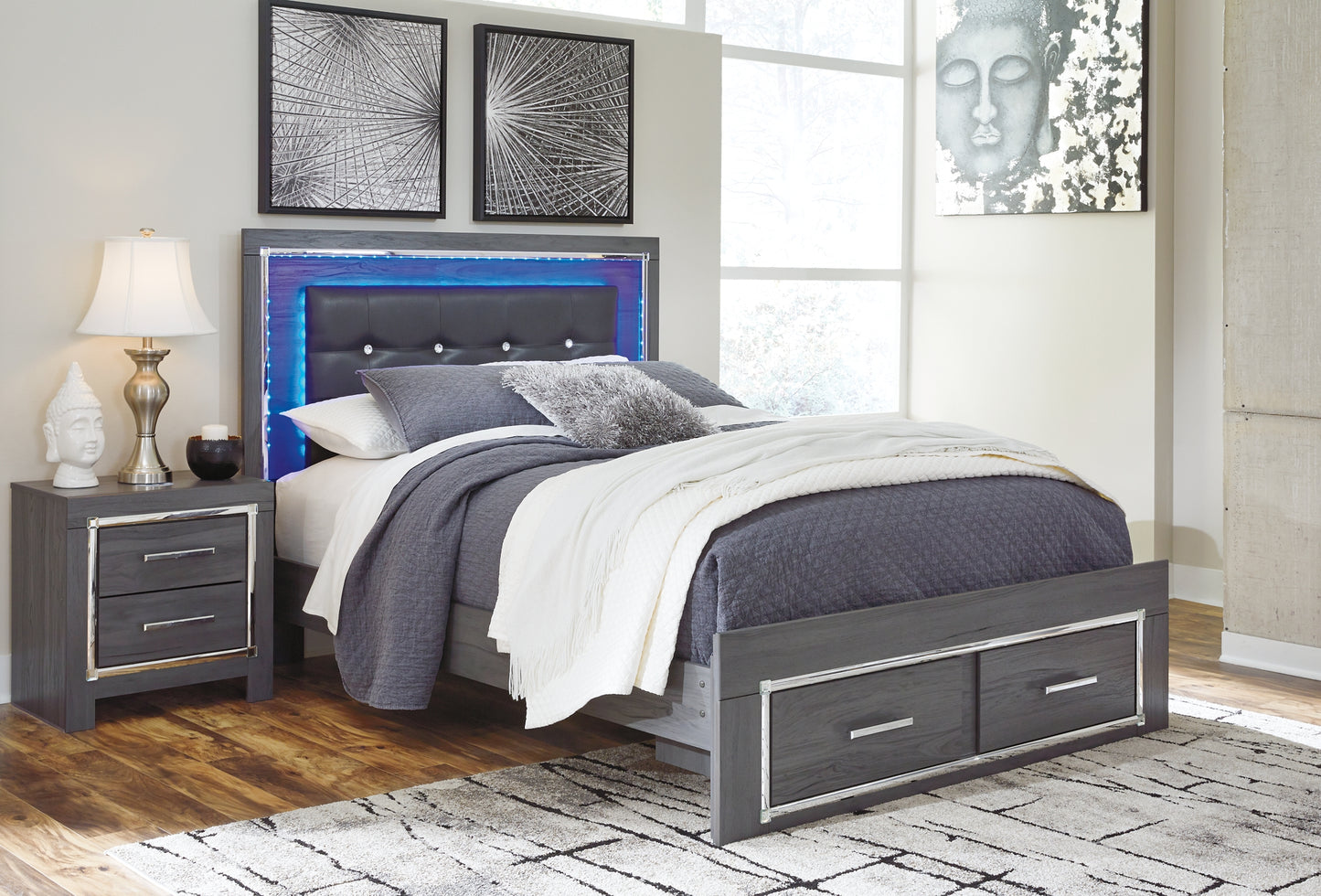 Lodanna Panel Bed With 2 Storage Drawers