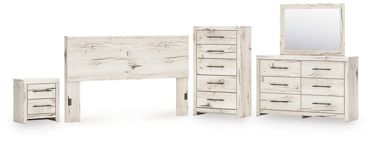 Lawroy King Panel Headboard, Dresser, Mirror, Chest and Nightstand