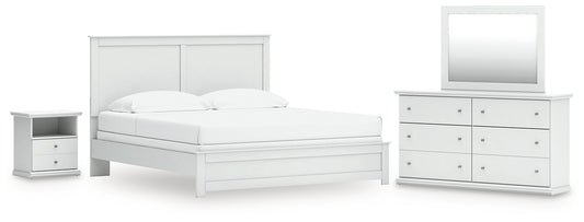 Bostwick Shoals King Panel Bed, Dresser, Mirror and Nightstand