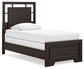 Covetown Twin Panel Bed with Mirrored Dresser