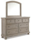 Lettner King Panel Bed with Mirrored Dresser and Chest