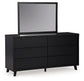 Danziar Queen Panel Headboard with Mirrored Dresser and Chest
