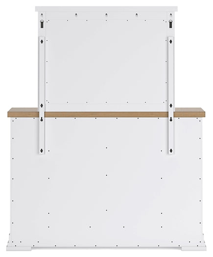 Ashbryn California King Panel Storage Bed with Mirrored Dresser