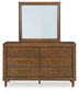 Lyncott King Upholstered Bed with Mirrored Dresser, Chest and Nightstand