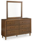 Lyncott King Upholstered Bed with Mirrored Dresser, Chest and Nightstand
