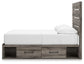 Graystorm Full Panel Bed with Storage with Mirrored Dresser and Chest
