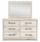 Lawroy King Panel Bed with Mirrored Dresser, Chest and Nightstand