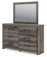 Graystorm Full Panel Bed with Mirrored Dresser and Nightstand