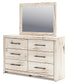 Lawroy King Panel Headboard with Mirrored Dresser