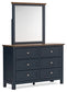 Landocken Twin Panel Headboard with Mirrored Dresser and Chest