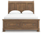 Feddinger Queen Storage Sleigh Bed with Mirrored Dresser and Nightstand