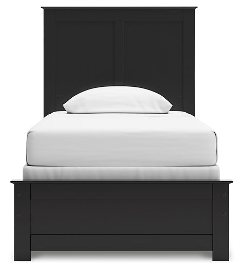 Maribel Twin Panel Bed with Mirrored Dresser, Chest and Nightstand