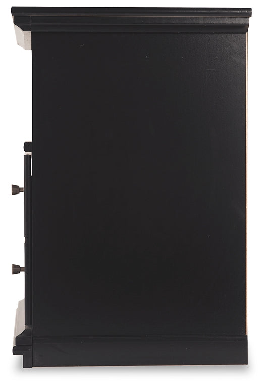 Maribel King Panel Bed with Mirrored Dresser and Nightstand