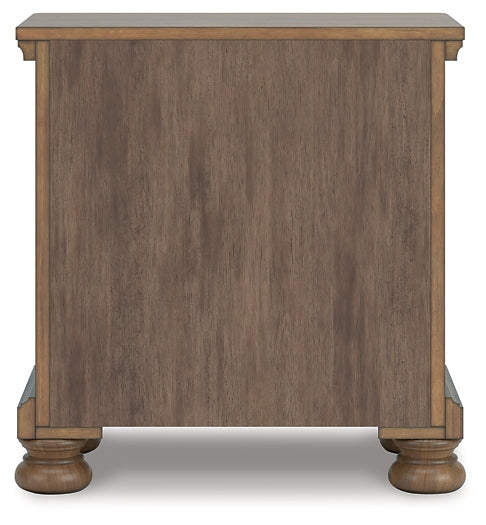 Feddinger King Storage Sleigh Bed with Mirrored Dresser and Nightstand