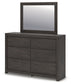 Fraluna Queen Panel Storage Bed with Mirrored Dresser, Chest and Nightstand