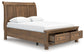 Feddinger Queen Storage Sleigh Bed with Mirrored Dresser, Chest and Nightstand