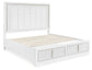Chalanna King Upholstered Storage Bed with Mirrored Dresser and Chest