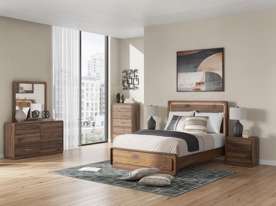 Fortlorn Queen Panel Bed, Dresser and Mirror