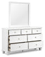 Fortman Queen Panel Storage Bed with Mirrored Dresser