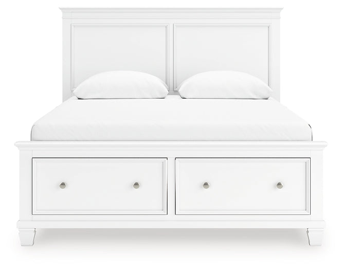Fortman Queen Panel Storage Bed with Mirrored Dresser