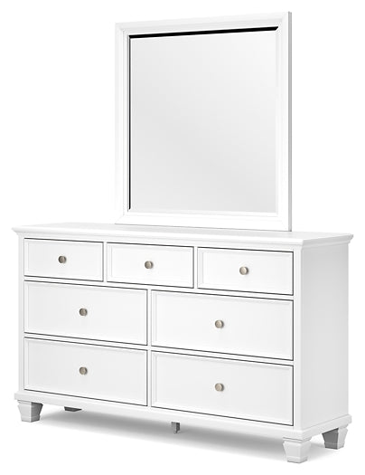 Fortman King Panel Storage Bed with Mirrored Dresser and Nightstand